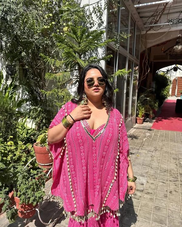 Georgette  Sharara Set with Heavy Thread, Sequin and Mirror Embroidery