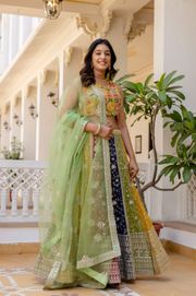 Varnika Sequin Georgette Lehenga - ROSE BEIGE