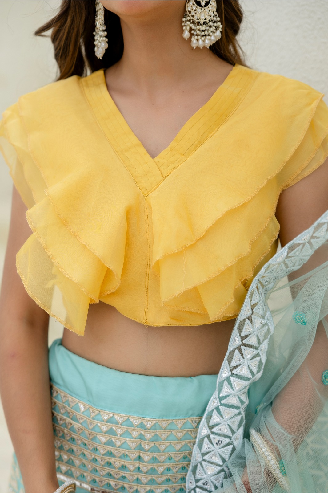 Moonlight Charm Foil Sequin Organza Lehenga