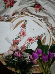 Embroidered Kurti Pant Set with Taby Dupatta