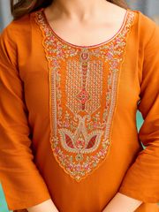 Royal Orange Kurti Pant Set