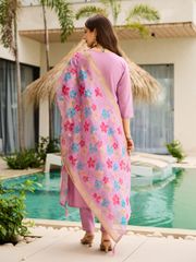 Lavender  Kurti Set with  Dupatta