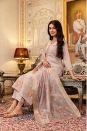 Castilian Pink with Embroidery and Jacquard salwar suits