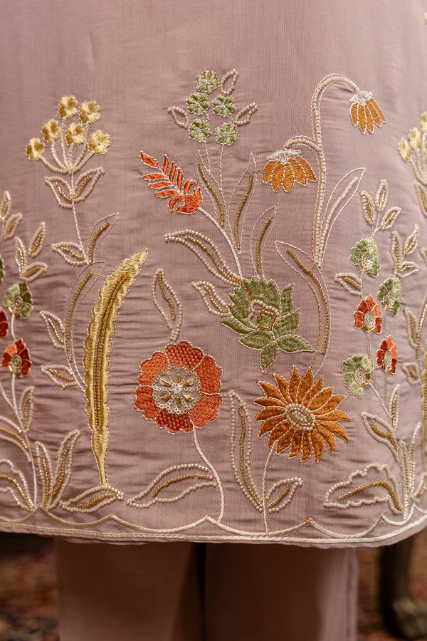 Castilian Pink with Embroidery and Jacquard salwar suits