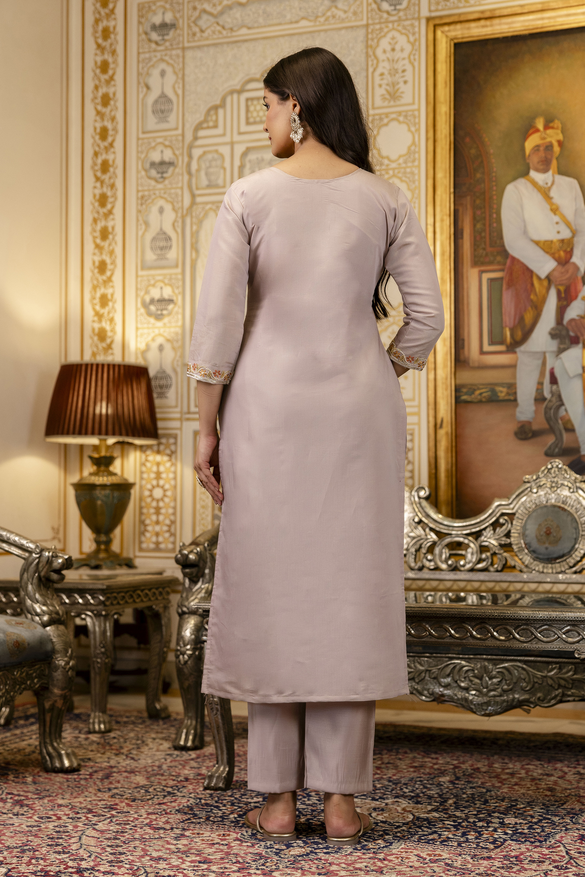 Castilian Pink with Embroidery and Jacquard salwar suits