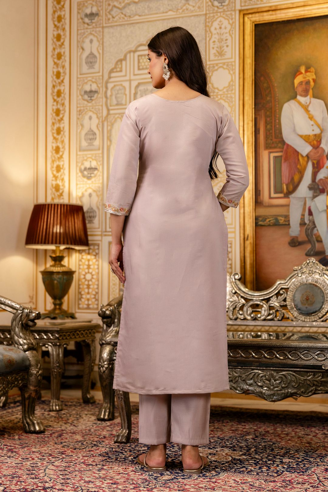Castilian Pink with Embroidery and Jacquard salwar suits