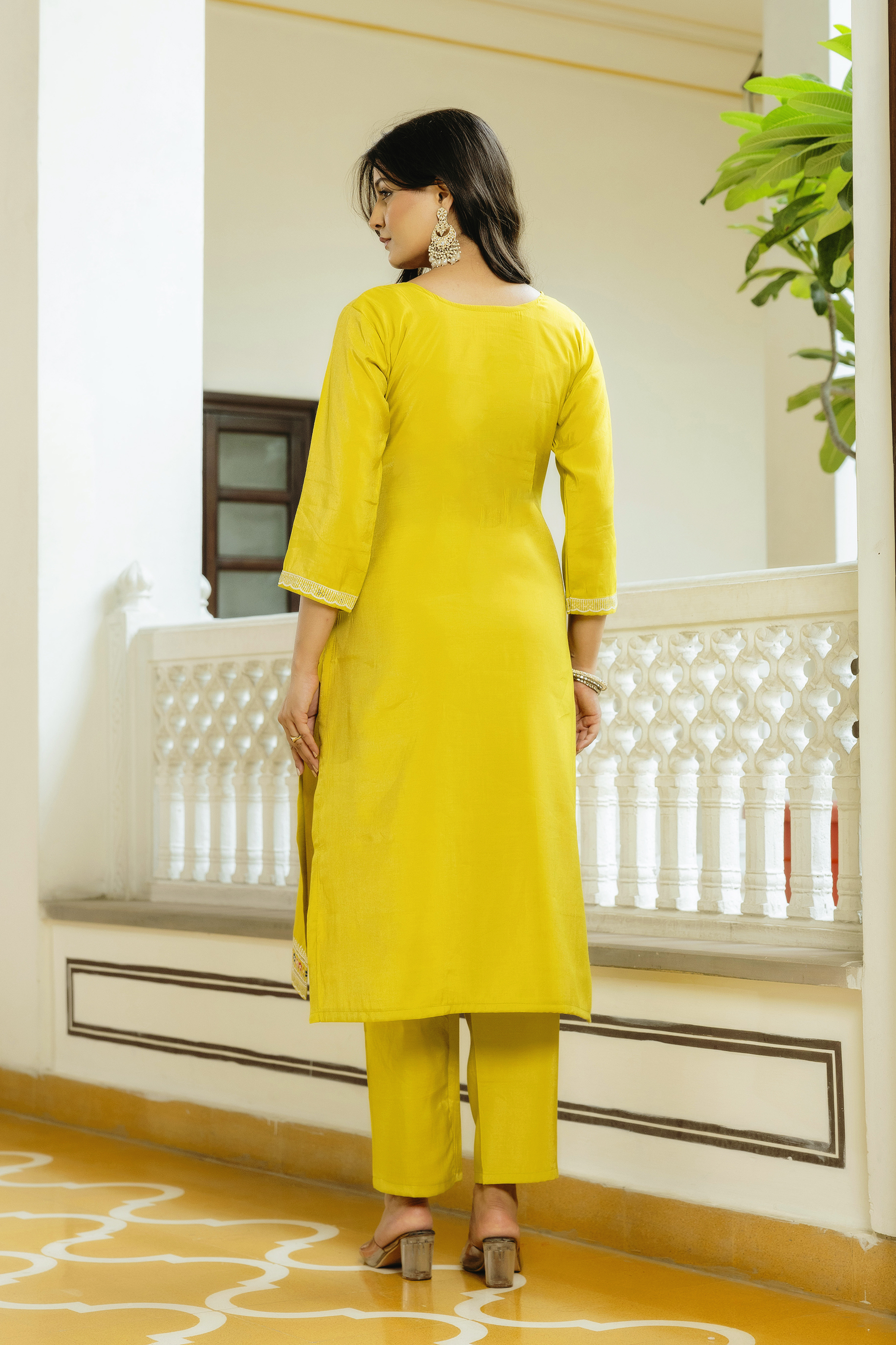 Designer Yellow Salwar Suit with Dupatta
