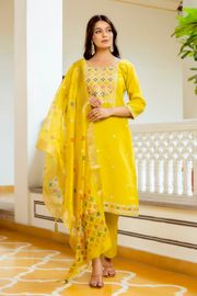 Designer Yellow Salwar Suit with Dupatta