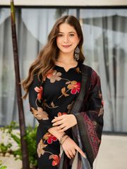 Midnight Black Blossom Salwar Suit