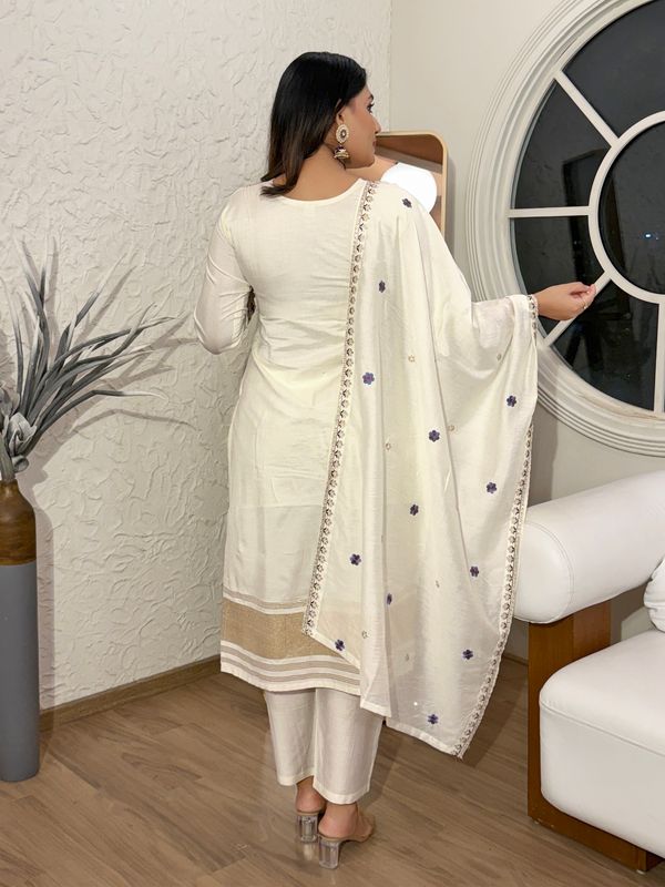 Silkglow Cream Salwar Suit