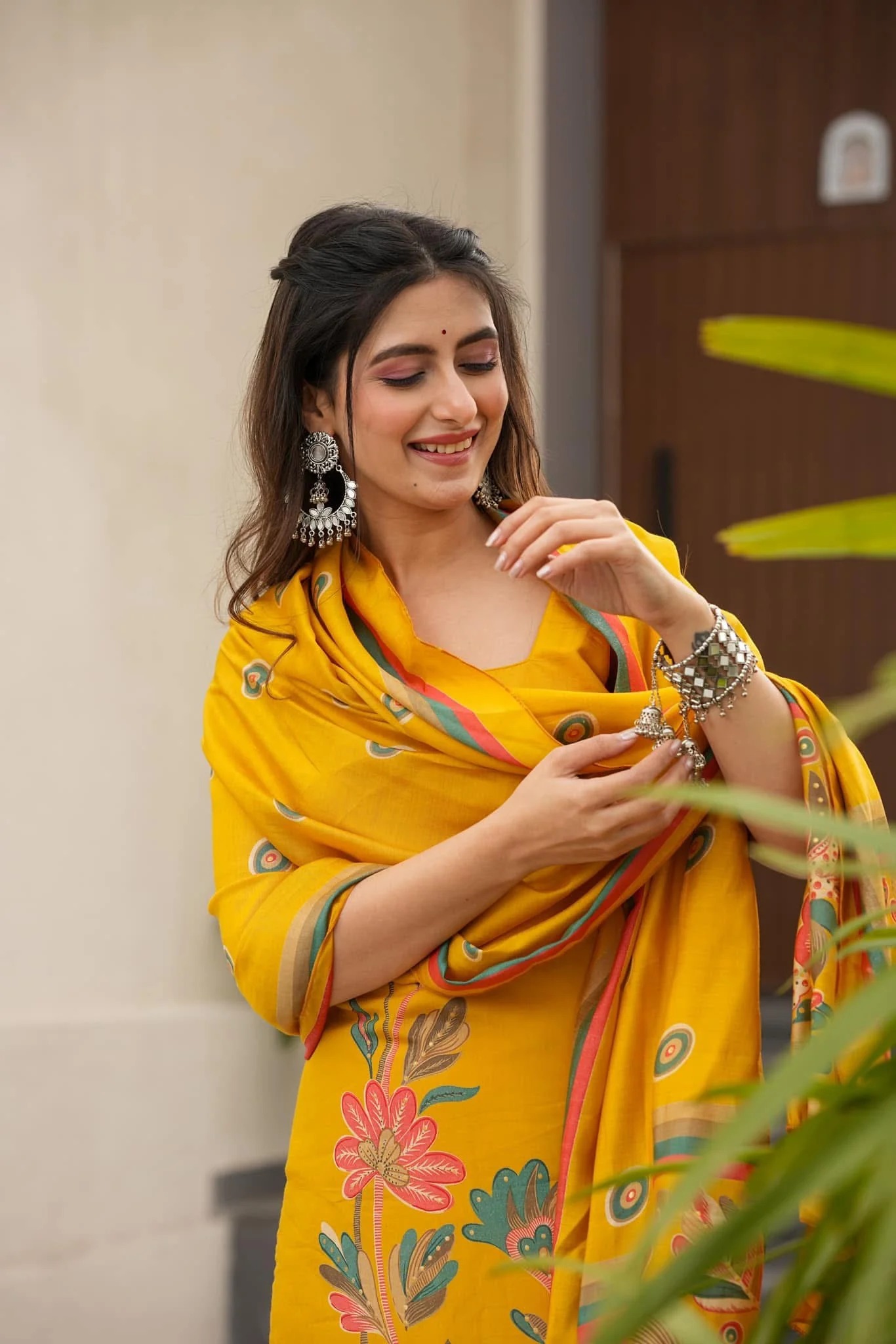 Yellow Flower Printed Salwar Suit