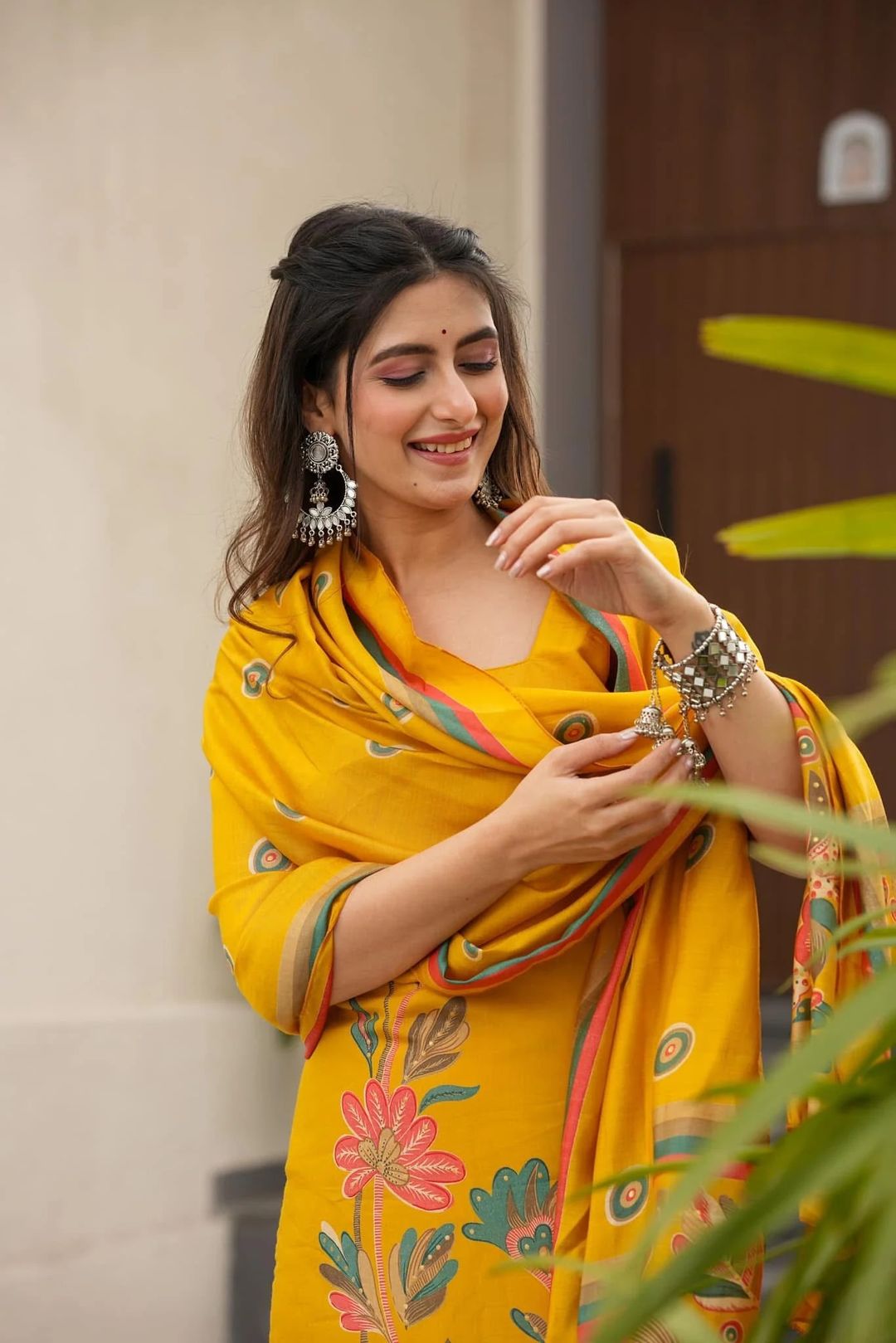 Yellow Flower Printed Salwar Suit