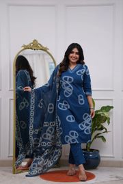 Navy Blue Embroidered Salwar Suit