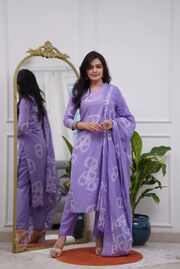 Lavender Chanderi Royale Embroidered Suit