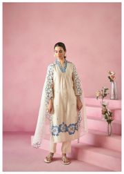 Rayon Elegance Embroidered Suit Set with Organza Dupatta