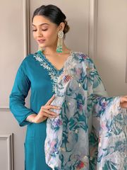 Embroidered Salwar Suit Set for Women