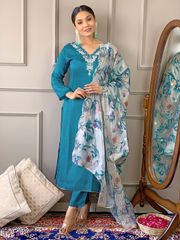 Embroidered Salwar Suit Set for Women