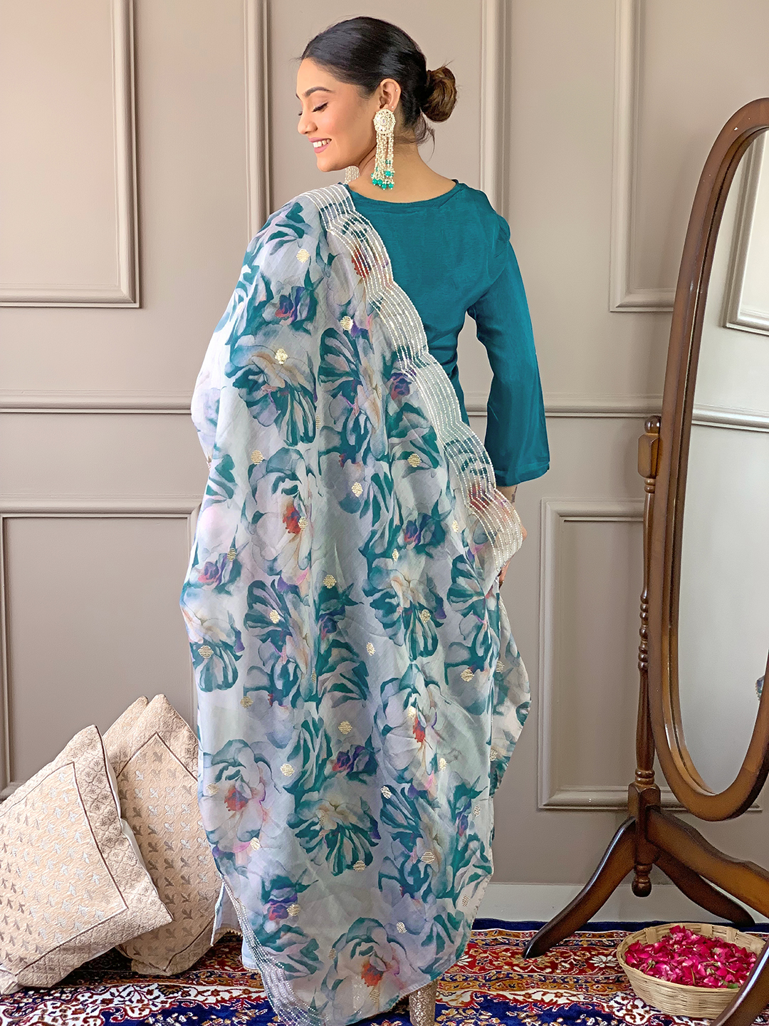 Embroidered Salwar Suit Set for Women