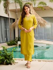 Threadwork Salwar Suit with Pure Organza Dupatta