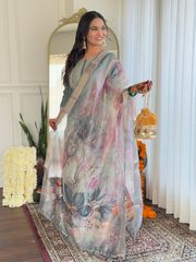 Pista Green Rayon Threadwork Salwar Suit