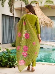 Lemon Threadwork Salwar Suit with Dupatta