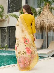 Yellow Threadwork  Readymade Salwar Suit