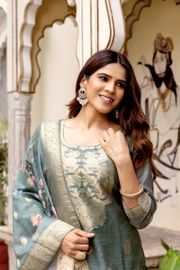 Woven Chanderi Cotton Readymade Salwar Suit