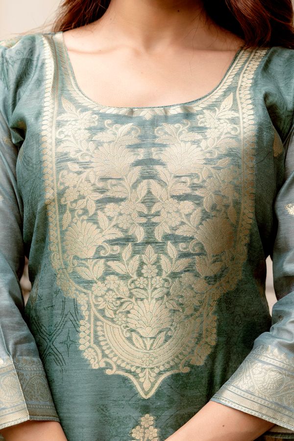 Woven Chanderi Cotton Readymade Salwar Suit