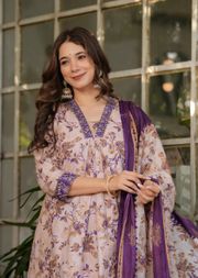 Shop Cream Pure Cotton Printed Suit Set