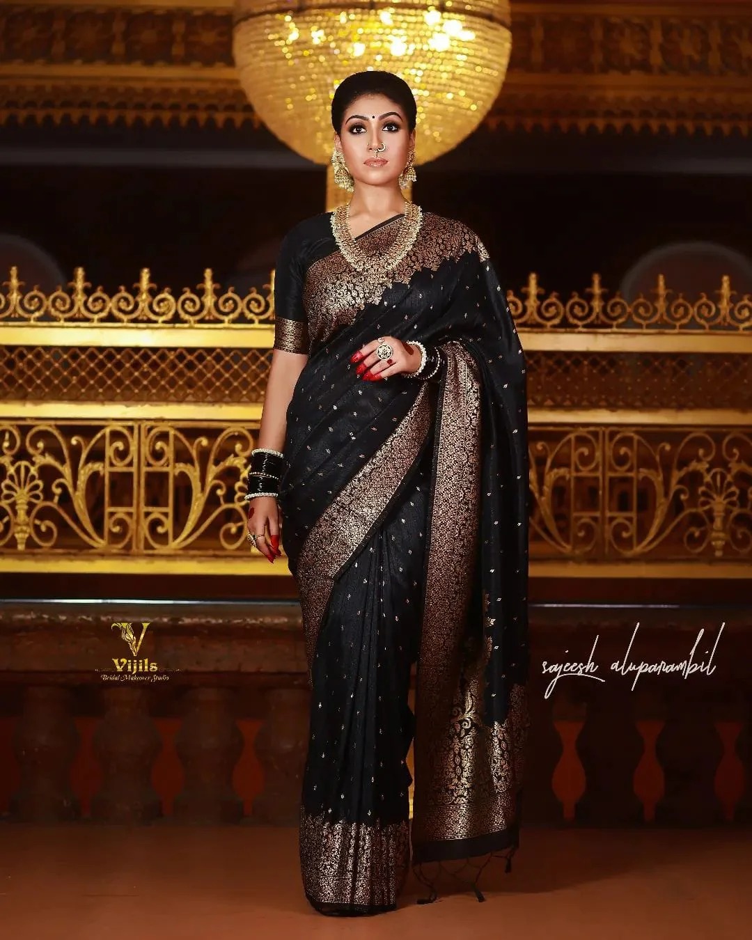 Black Banarasi Soft Silk Jacquard Zari Saree