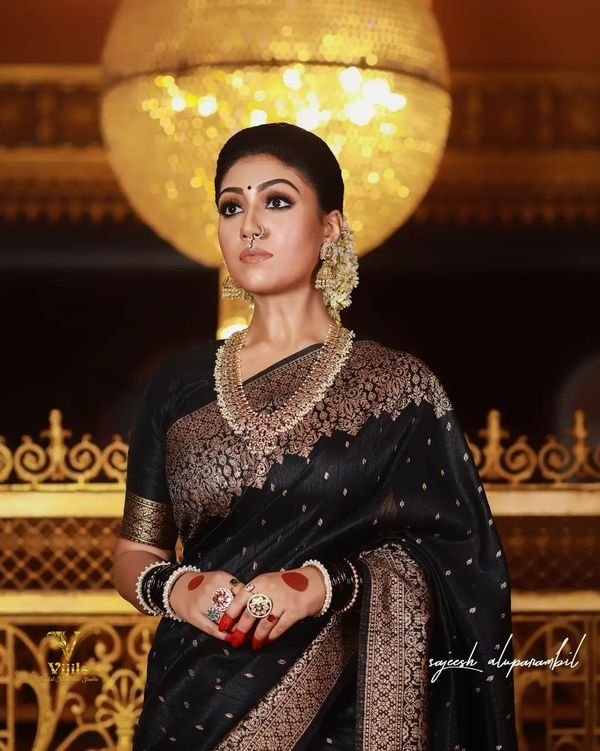 Black Banarasi Soft Silk Jacquard Zari Saree