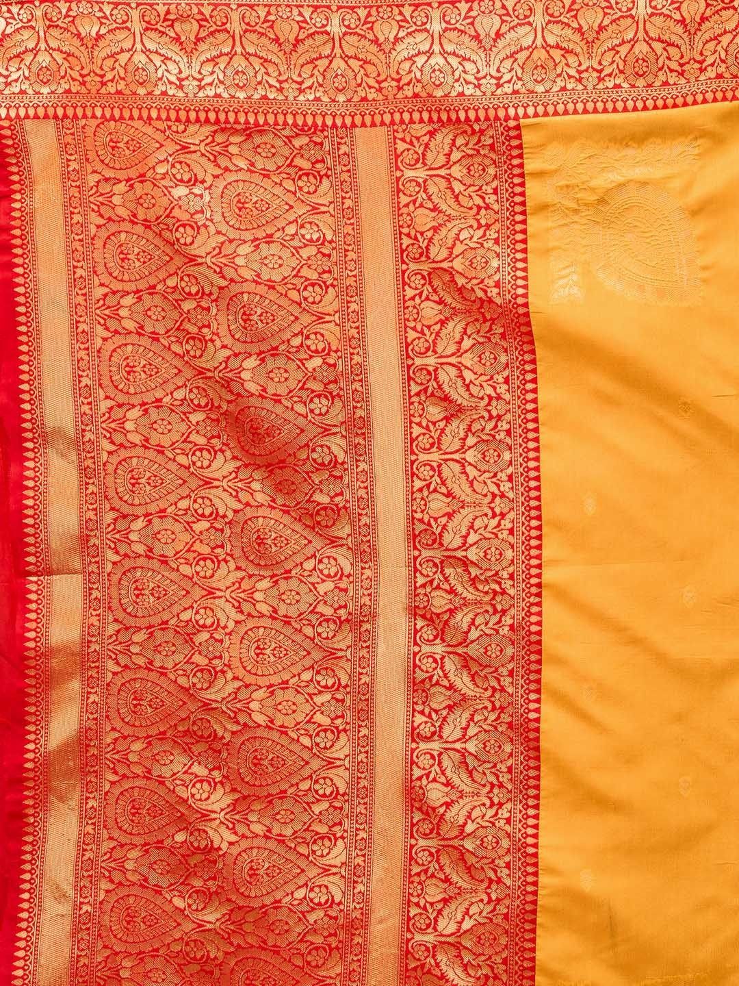 Mustard Yellow Banarasi Soft Silk Zari Weave Saree