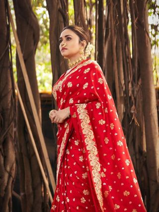 Red Banarasi Soft Silk Zari Weave Sareee