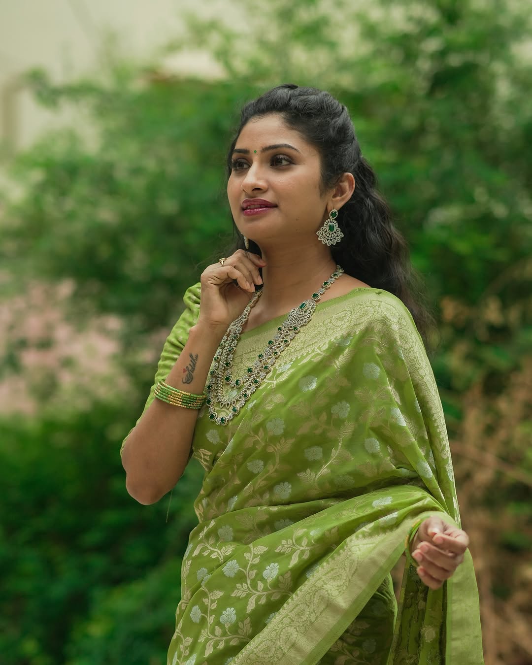 Light Green Banarasi Soft Silk Zari Weave Saree