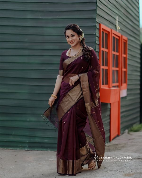  Maroon Banarasi Soft Silk Zari Weave Saree