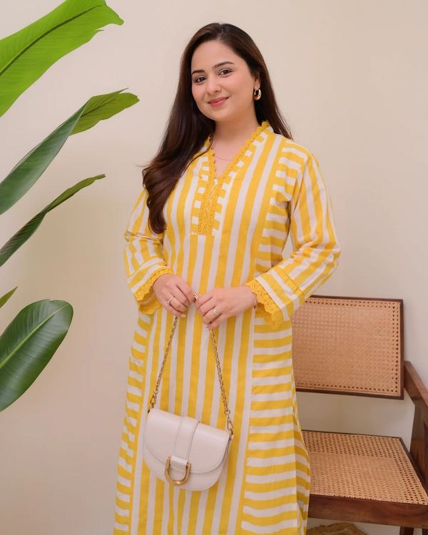 Striped Rayon Straight Kurta Palazzo Set for Women