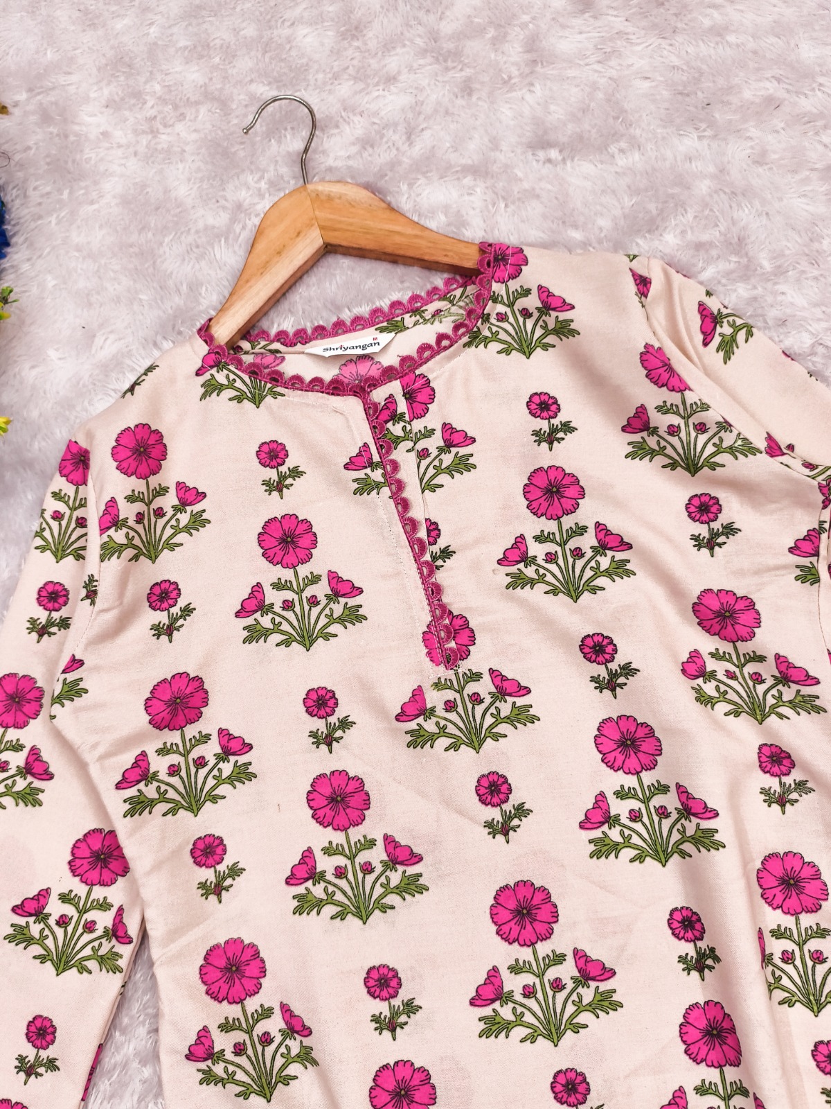 Floral Printed Rayon Straight Kurta Pant Set