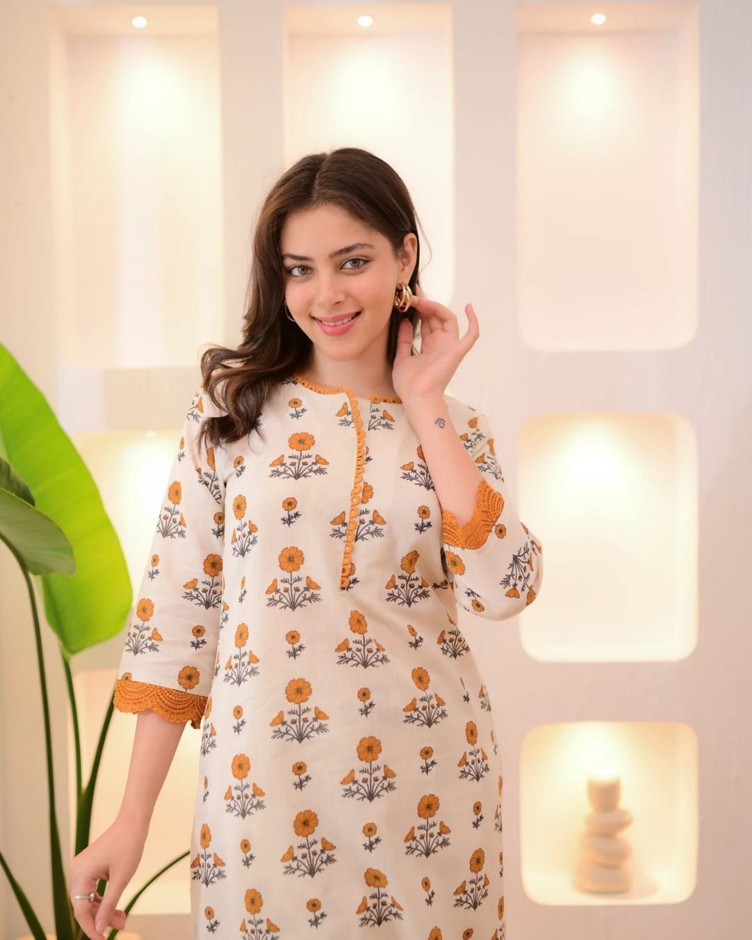 Floral Printed Rayon Straight Kurta Pant Set