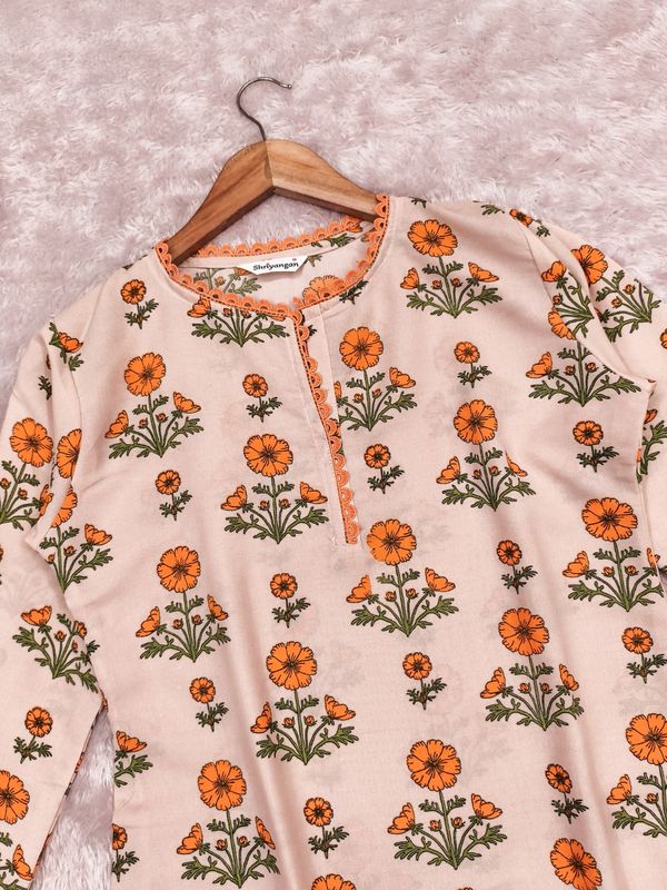 Floral Printed Rayon Straight Kurta Pant Set