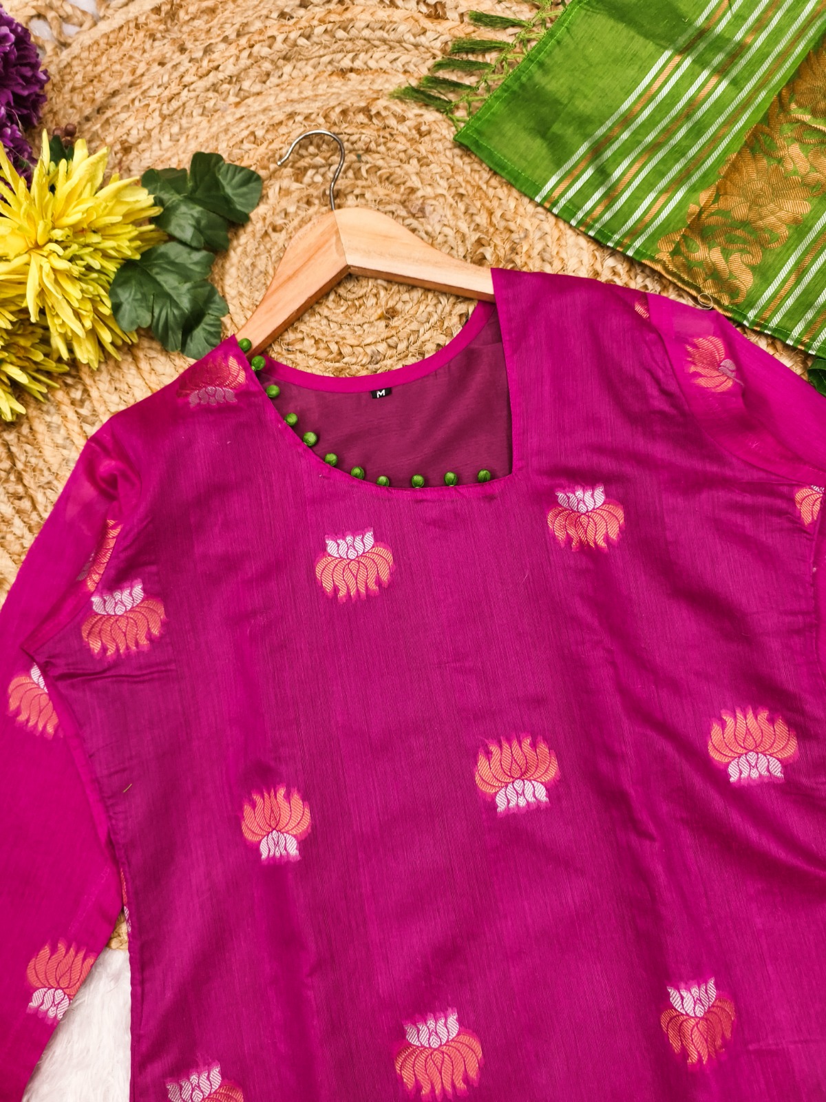 Kanchi Cotton Woven Kurta Pant Dupatta Set