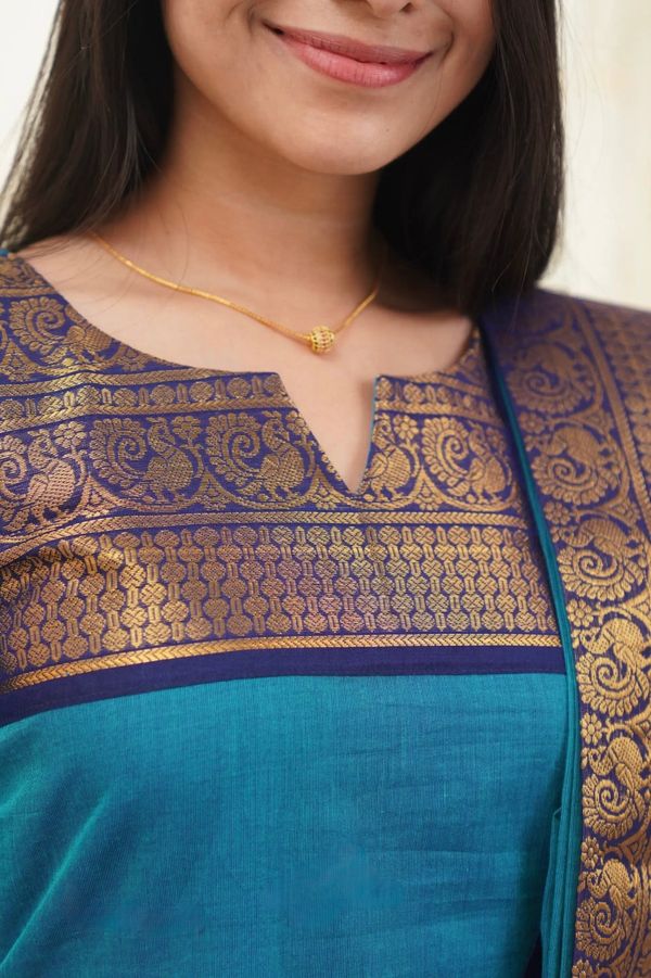 Kanchi Cotton Jacquard Kurti Dupatta Set