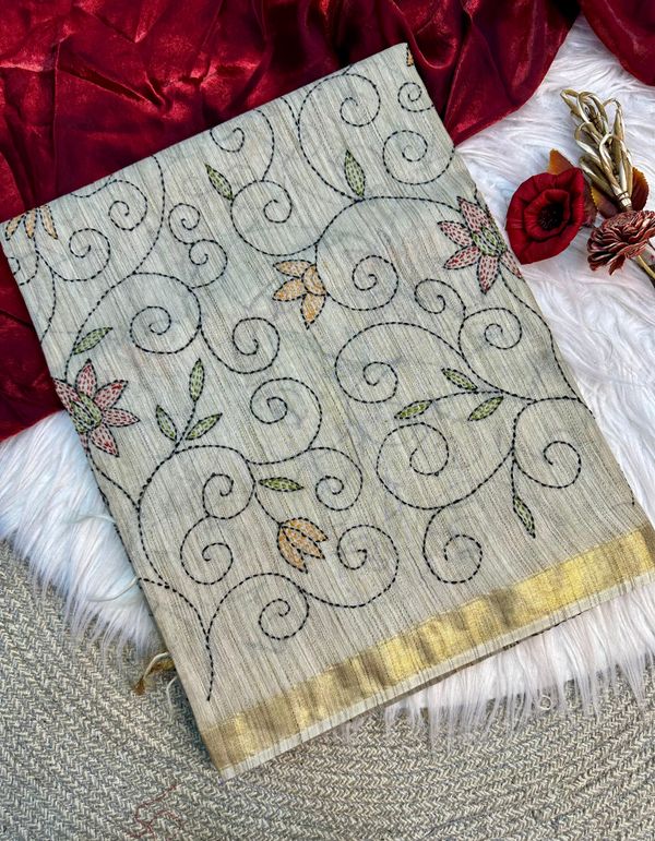 Premium Handloom Silk Saree With Handkatha