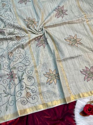 Premium Handloom Silk Saree with Handkatha