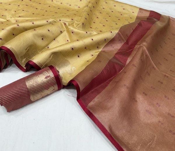 Classic Bandhani Silk Saree with Elephant Zari Border