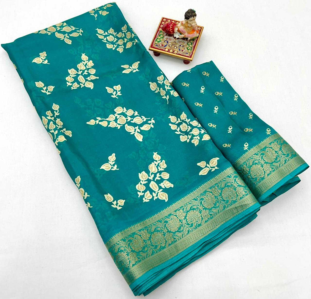 Calcutta Moss Mellow Georgette Printed Saree