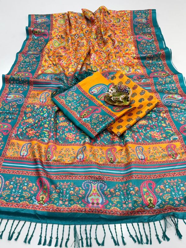 Digital Premium Pashmina Saree with Shawl & Blouse