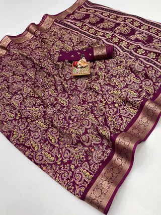 Traditional Moss Georgette Print Saree