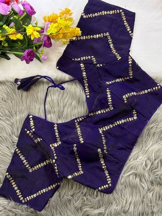 Fendy Silk Zigzag Moti Work Readymade Blouse