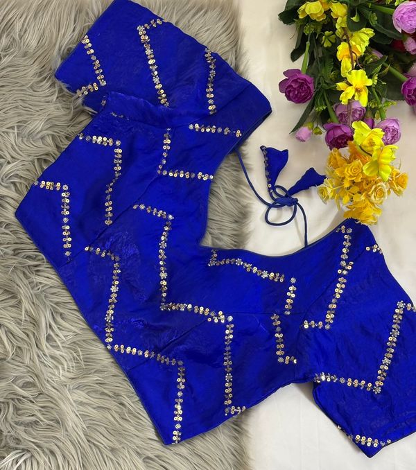 Fendy Silk Zigzag Moti Work Readymade Blouse