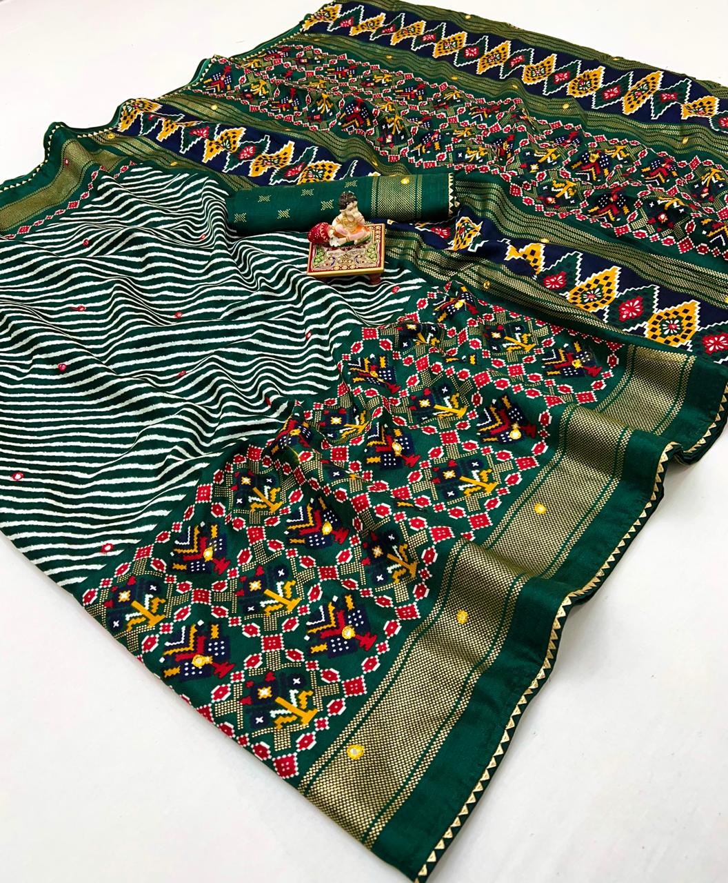 Emerald Royal Weave Pashmina Silk Saree